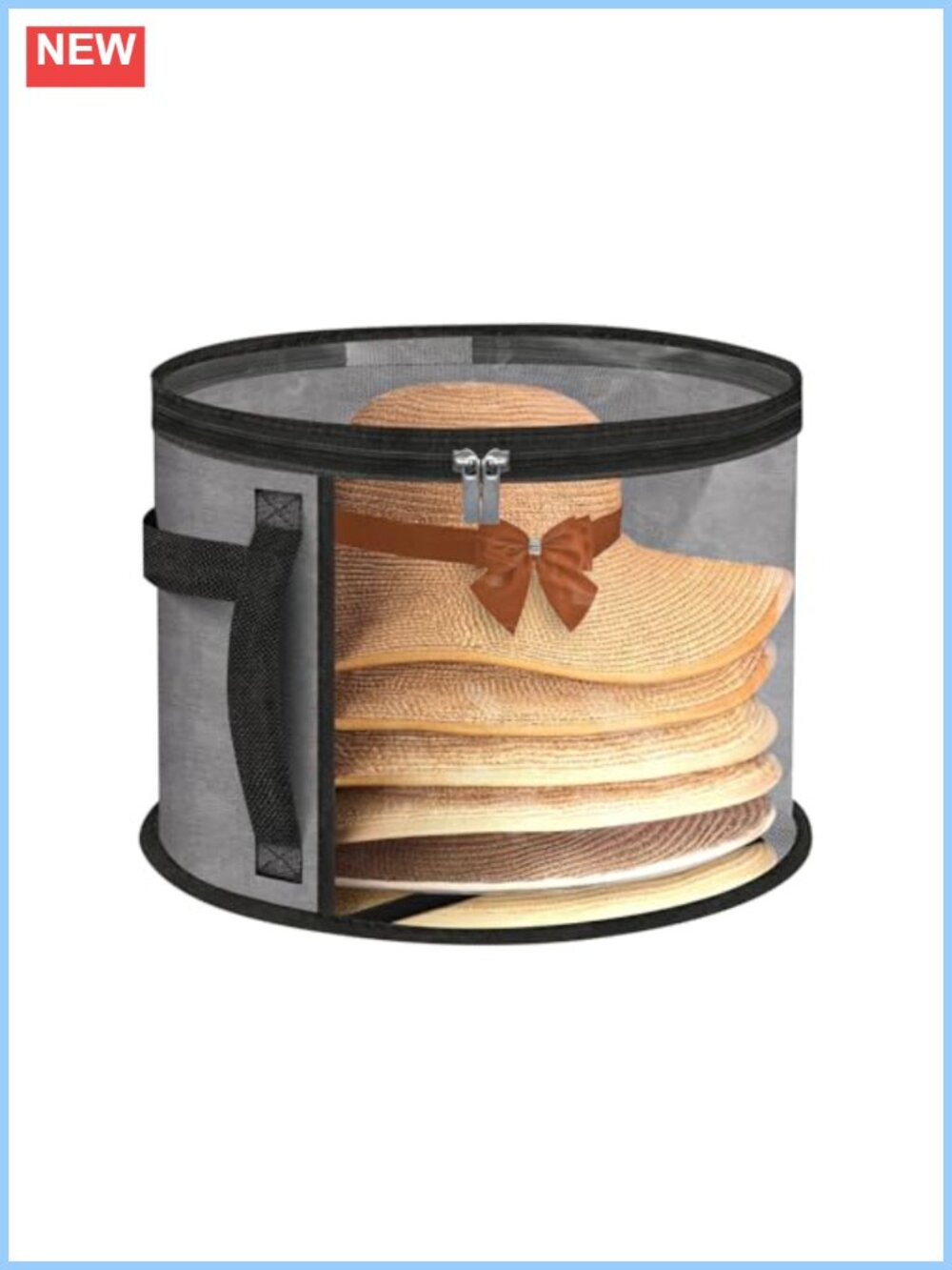 XL Hat Storage Box Organizer for 7 Hats Travel Wardrobe